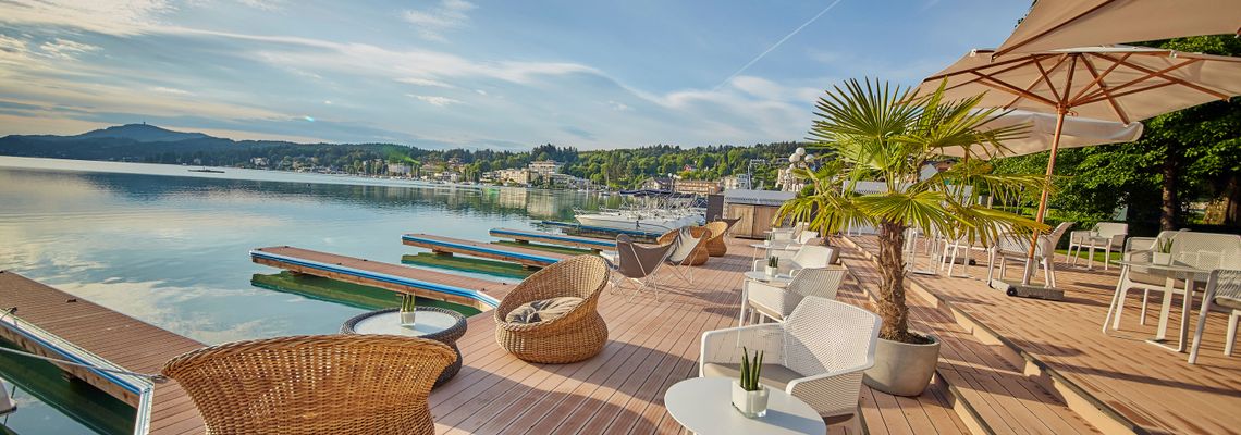 Loungiger neuer Wörthersee-Lifestyle  im Seespitz – Restaurant & Living