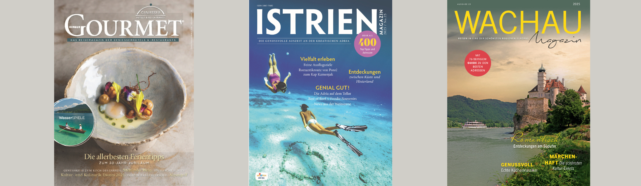 Die beliebten Reisemagazine für die (kurzfristige) Sommer- & Herbst-Ferienplanung Die beliebten Reisemagazine für die (kurzfristige) Sommer- & Herbst-Ferienplanung