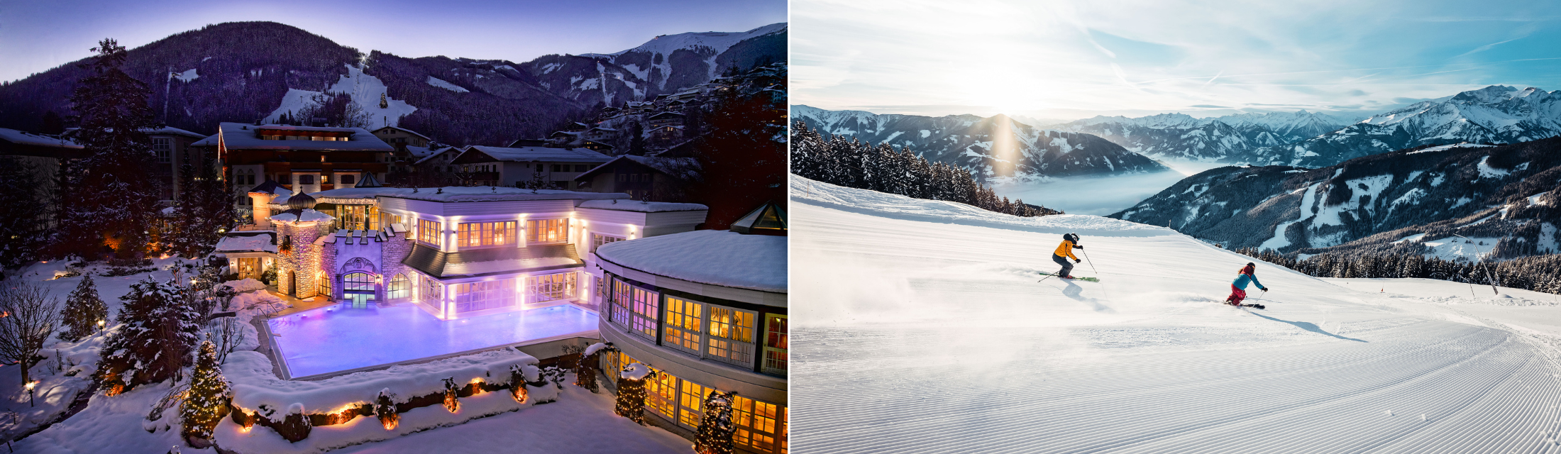 Luxuswinter vereint Floating und Gletscherskilauf