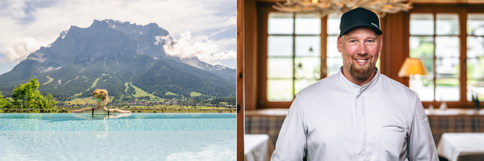 Spitzenkulinarik und Wellness mit Blick auf die Sonnenseite der Zugspitze