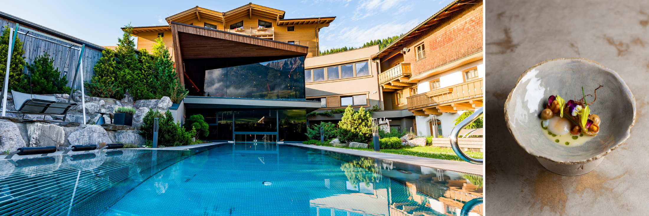 Kinderrutsche und Adults Only (!!) mit Thermalpool an der Piste Kinderrutsche und Adults Only (!!) mit Thermalpool an der Piste
