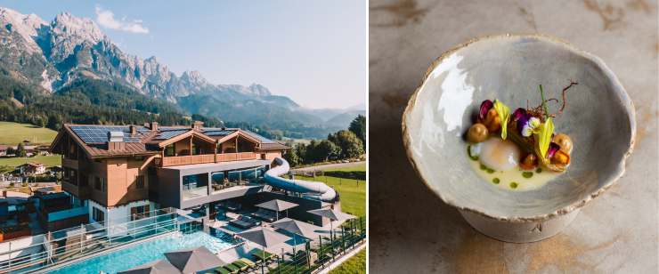 Kinderrutsche und Adults Only (!!) mit Thermalpool an der Piste