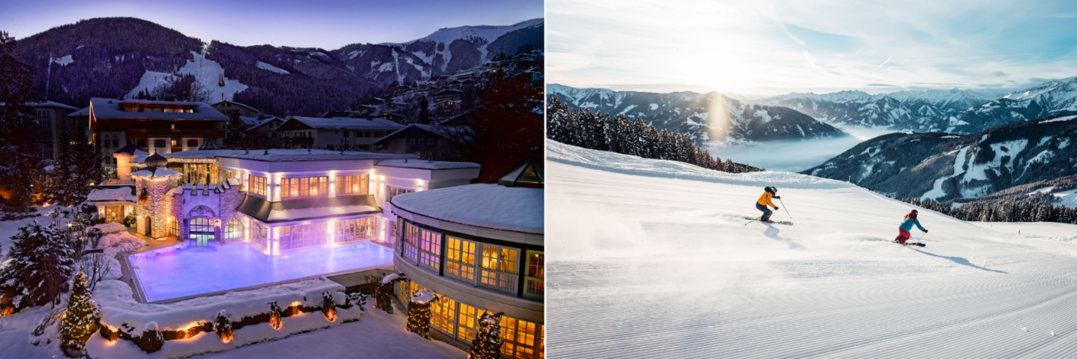 Luxuswinter vereint Floating und Gletscherskilauf